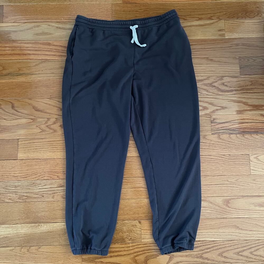 Madewell MWL Superbrushed Easygoing Sweatpants Womens Large Black Coal Jogger